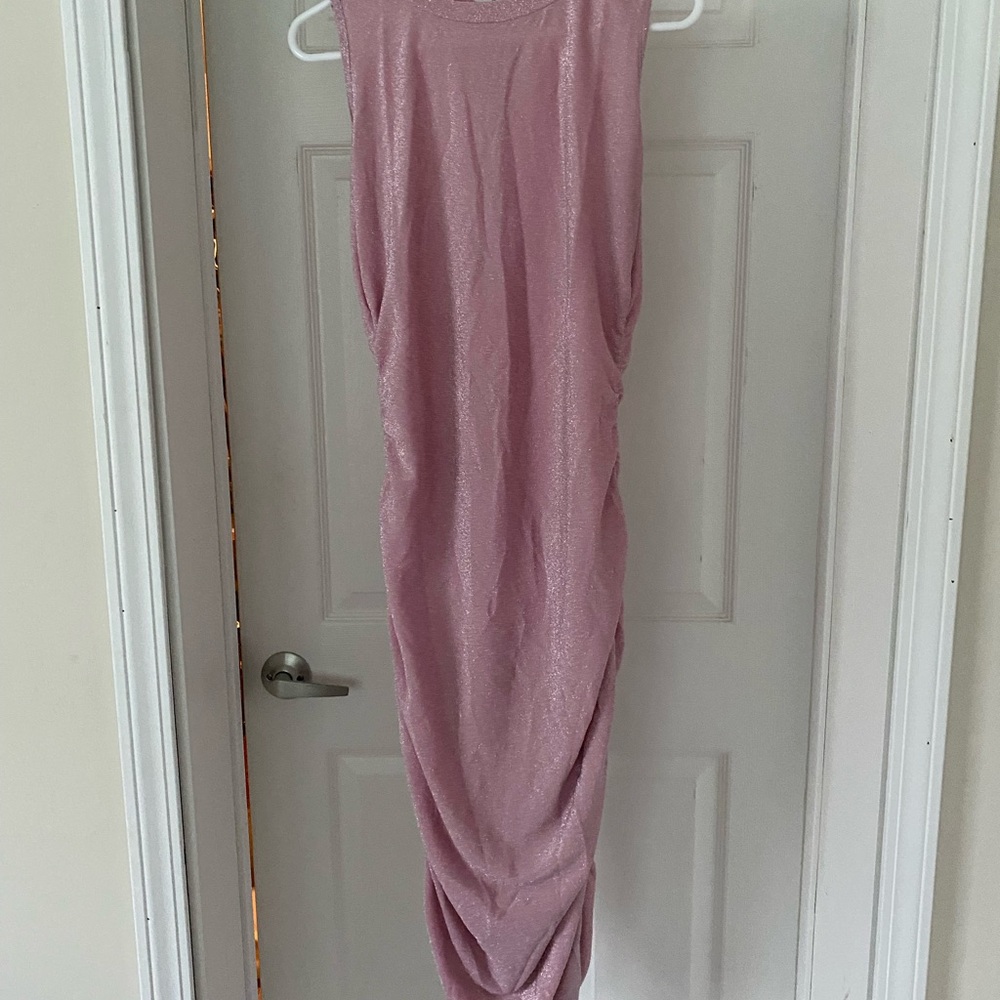 Shimmering Pink Sleeveless Dress